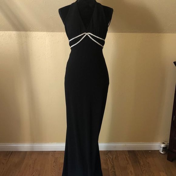 Betsy & Adam Linda Bernell Floral Black Dress 2 - Picture 1 of 7